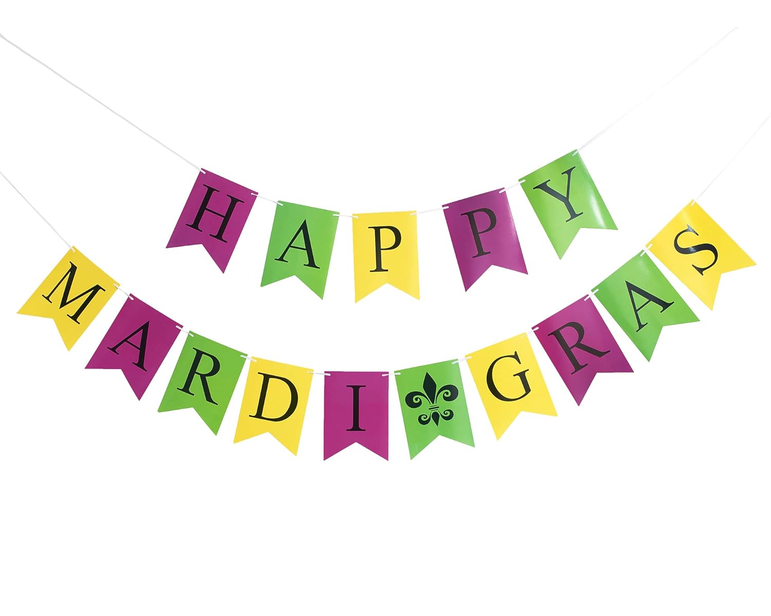 Obavioy Mardi Gras Banner Mantel Fireplace Garland Party Decorations