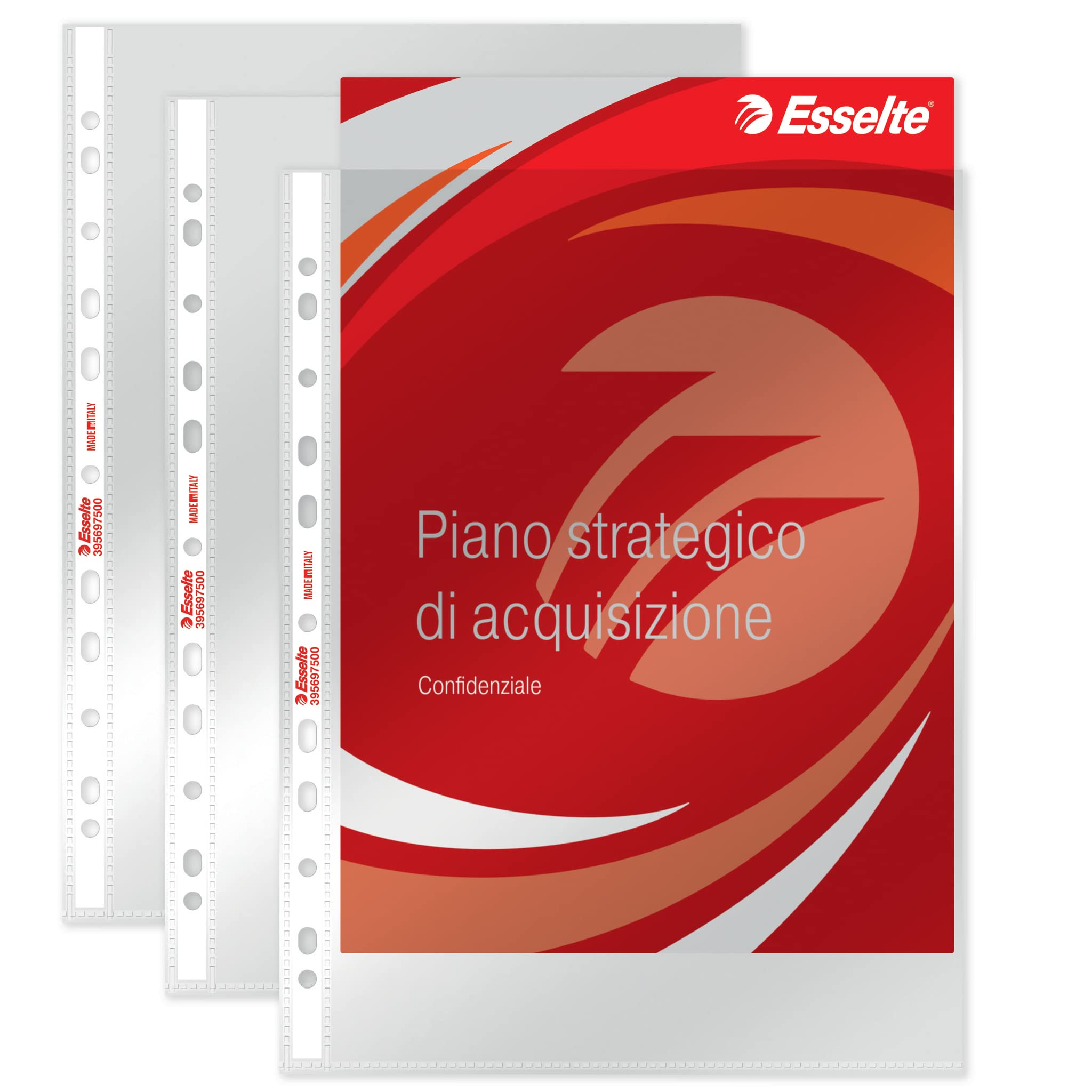 Esselte Perforated Envelopes, Copy Safe de Luxe, Transparent, Document Holder 22x30 Transparent