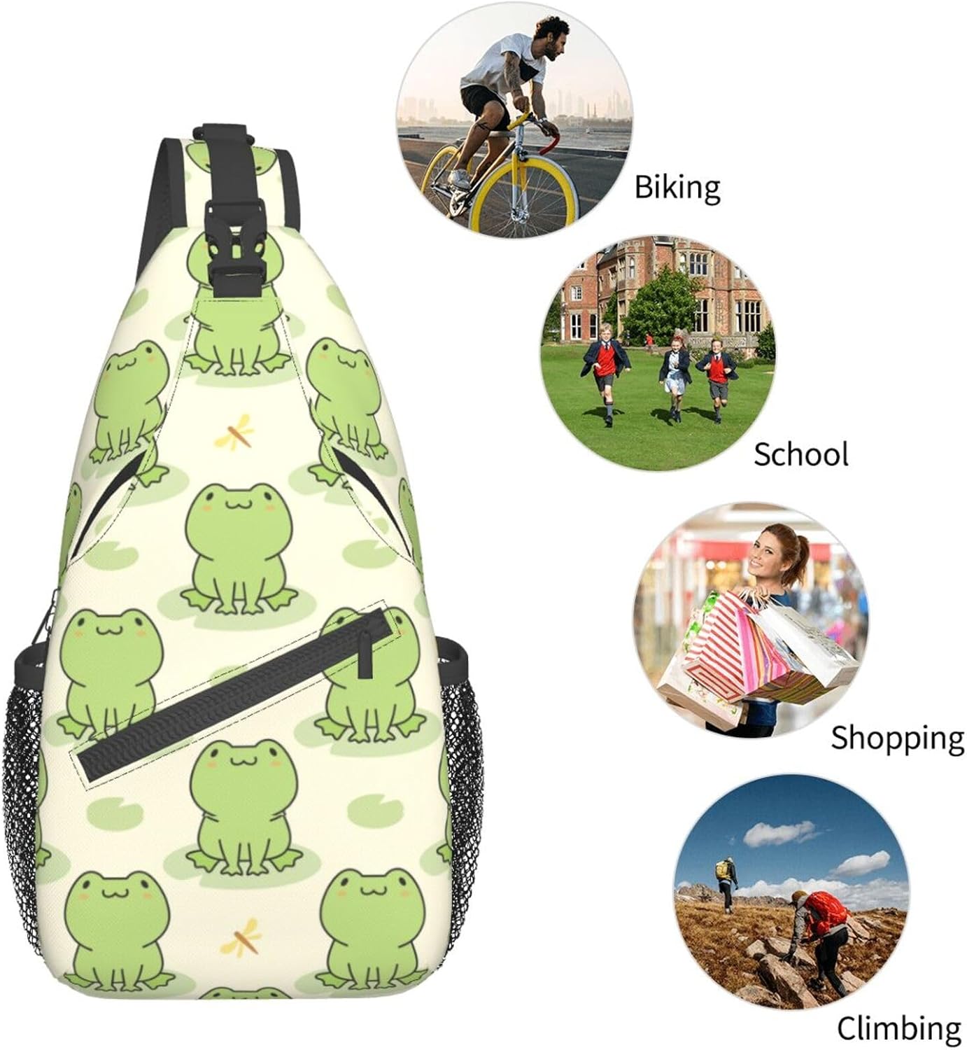 VOOHDDY Crossbody Bag For Women Men Travel Hiking Backpack Sling Shoulder Chest Bags Casual Daypack Purse Sport