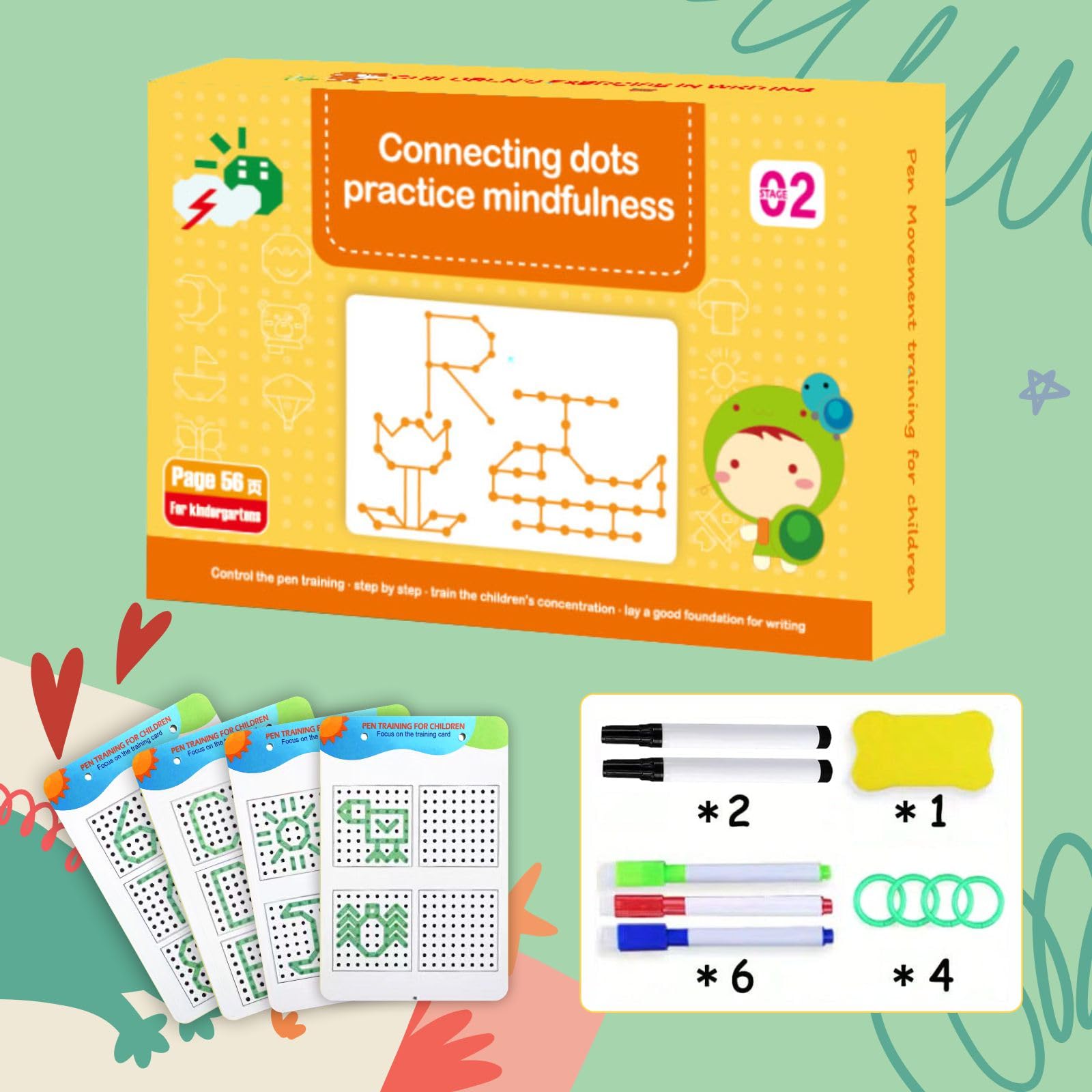 Scribble Smart Workbook: Reusable Letter Writing Kit For Little Curious Minds - Ideal Early Childhood Educational Materials For Kindergarten, Toddlers & Preschoolers As Gifts (Practice-Level 2)