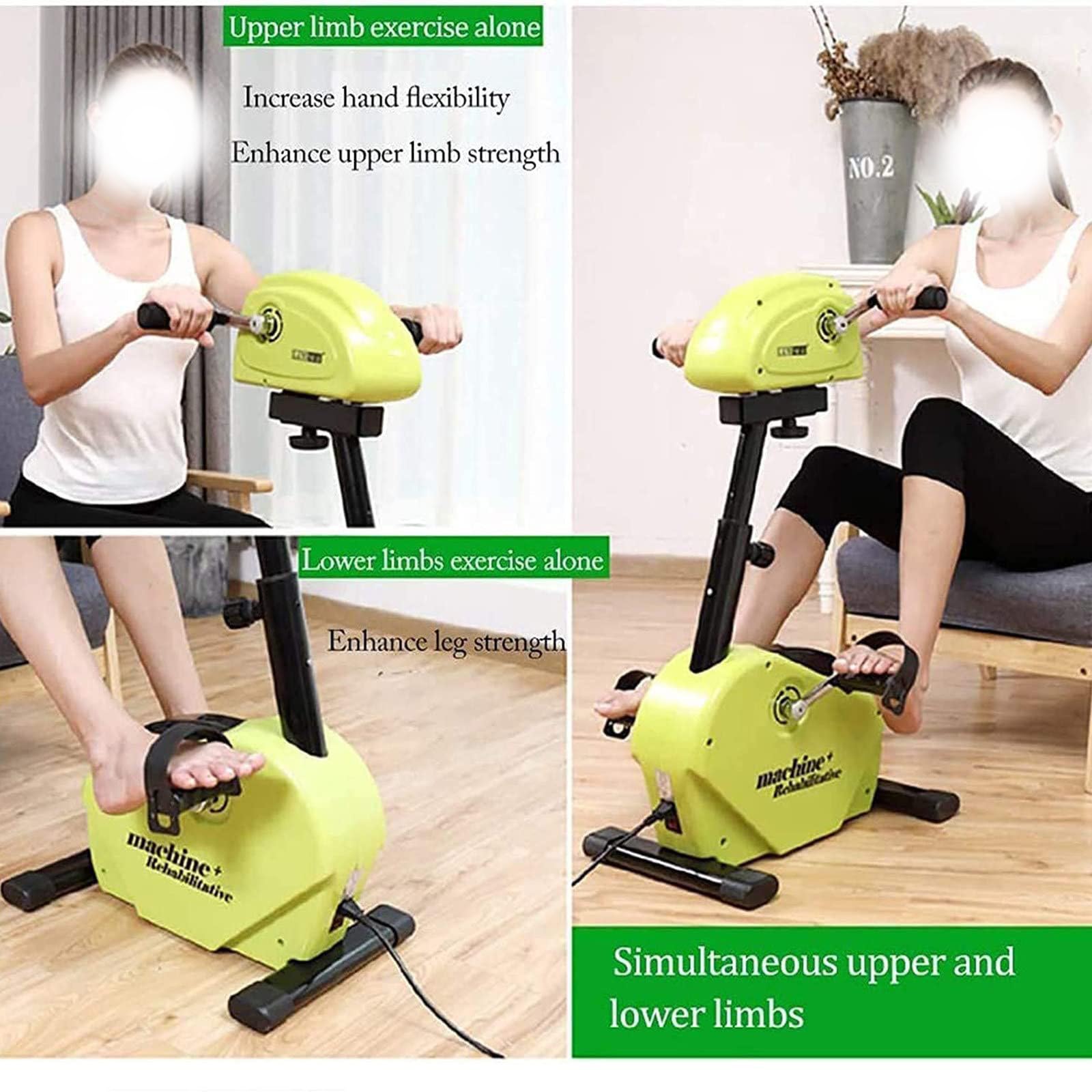 Mini rowerowy sprzęt rehabilitacyjny dla osób niepełnosprawnych, rehabilitacyjny stacjonarny mini rower treningowy, trening cardio nóg i ramion, regulowany opór,A