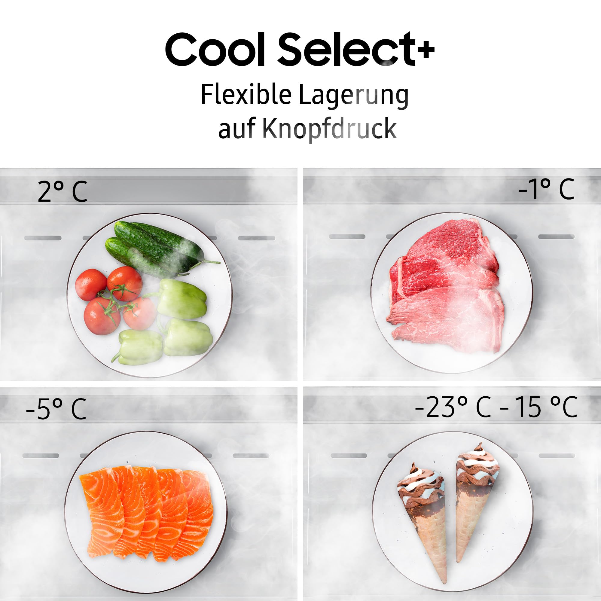 Samsung RB38C7AGWS9/EF Kühl-Gefrierkombination, 203 cm, 387 l, AI-Kühlschrank mit Gefrierfach, SmartThings AI Energy Mode, Cool Select+, Twin Cooling Plus, Metal Cooling, Edelstahl Look