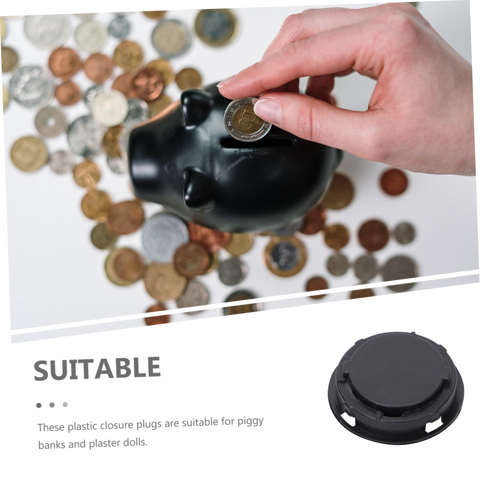 Gadpiparty Money Saving Box Bottom Plug 50pcs Round Lids Plastic Covers for Piggy Bank Storage Box Lid
