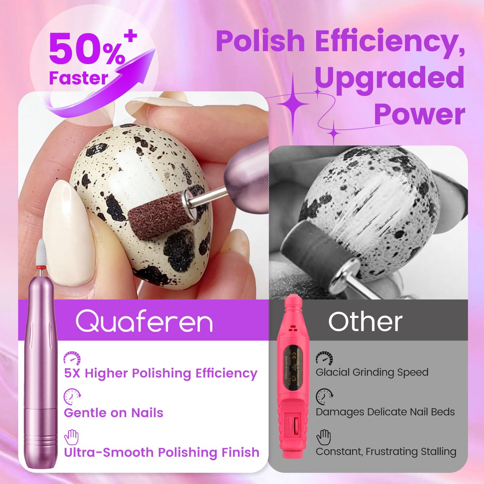 Kit de taladro de uñas con colector de polvo: lima eléctrica de uñas profesional de 20000 RPM con USB para eliminación de gel acrílico, herramienta de manicura y pedicura en bolsa de cosméticos para