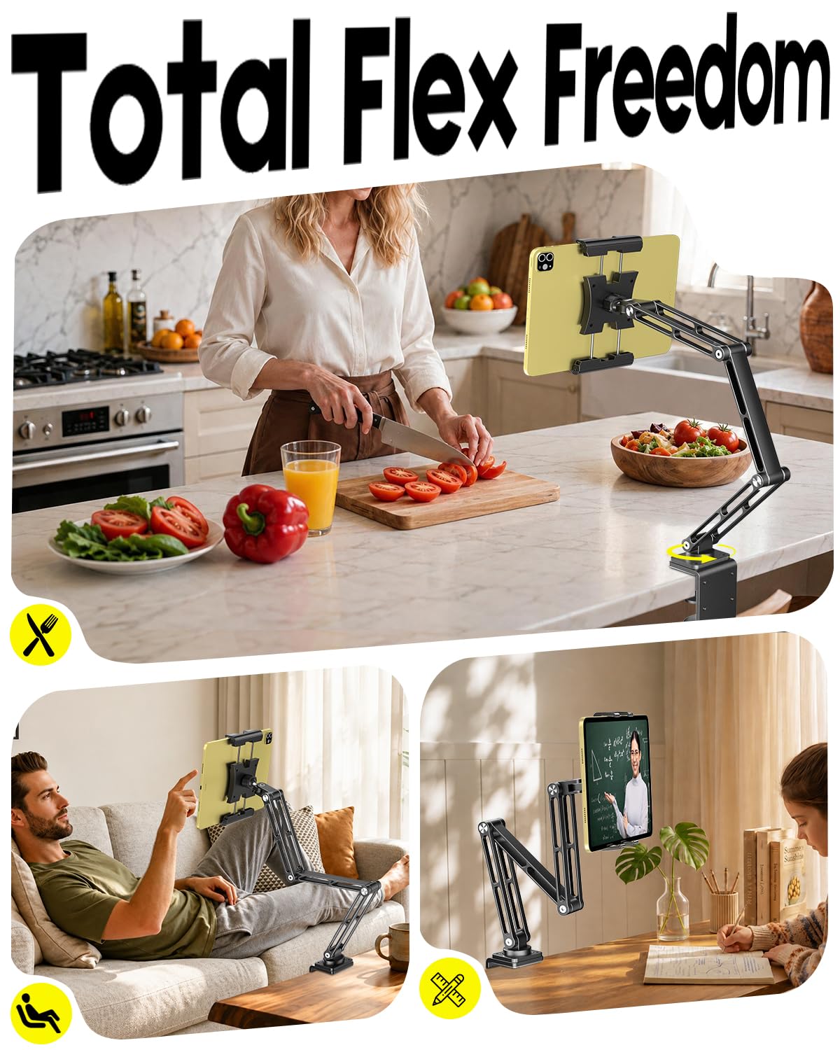 OHLPRO Support de tablette en aluminium pour iPad avec socle stable