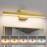 Vista 1 de KAISITE Luz Moderna de Tocador de Baño Dorada Accesorio de Luz Sobre Espejo de 61 cm Accesorio de Iluminación de Tocador Regulable LED de 5CCT