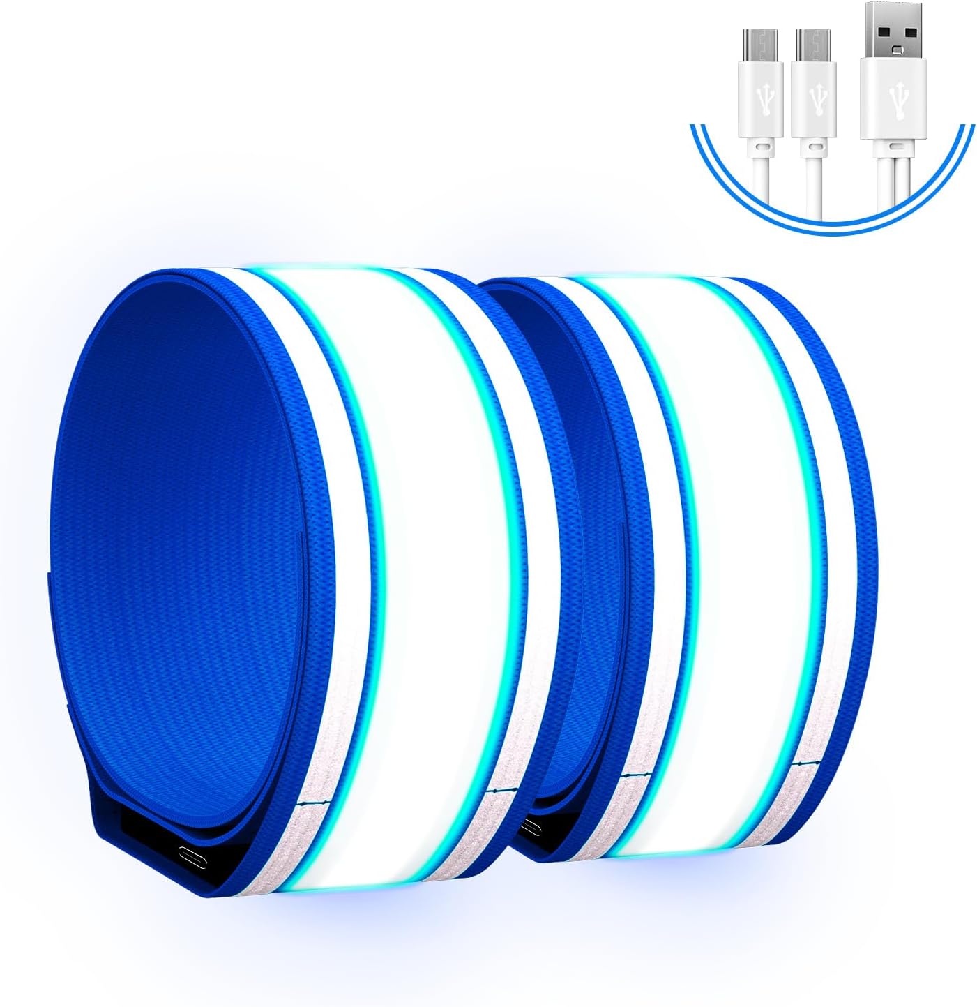 Light Up LED Armband for Running Walking at Night,Reflective Arm Bands for Runners,Rechargeable Jogging Lights,High Visibility Night Running Safety Gear Adjustable Running Women Men Kids