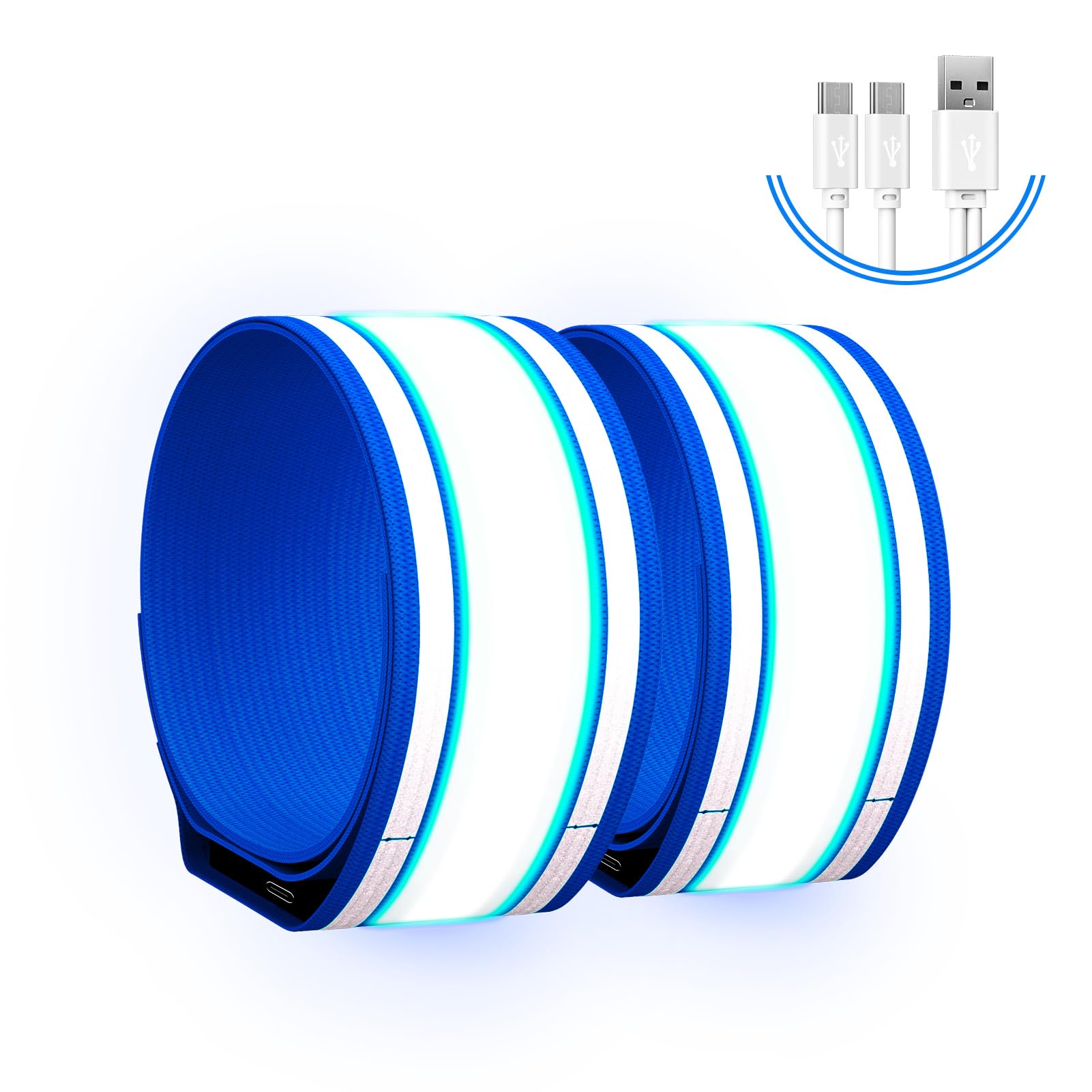 Light Up LED Armband for Running Walking at Night,Reflective Arm Bands for Runners,Rechargeable Jogging Lights,High Visibility Night Running Safety Gear Adjustable Running Women Men Kids