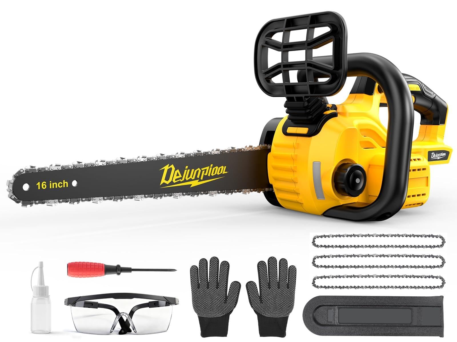 16 Inch Electric Chainsaw Compatible with Dewalt 20V/60V MAX Battery (Tool Only), 1200W B…