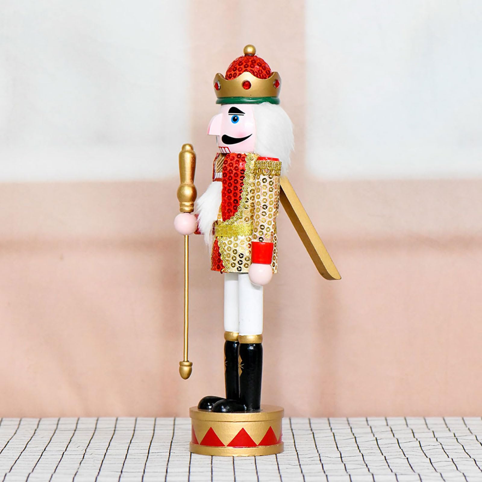 Adorno de cascanueces de Navidad, decoración de soldado de madera pequeña, adornos para estatuillas de mesa