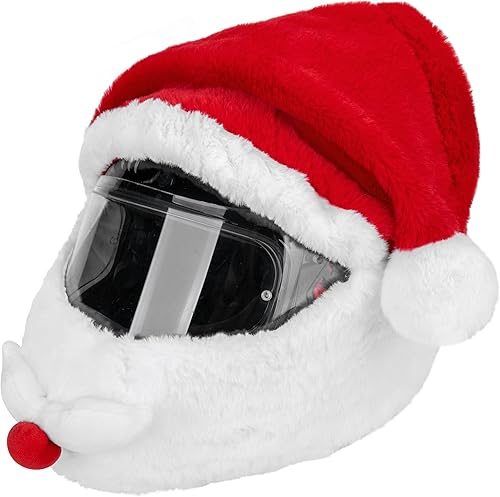 Miniatura 7 de Funda para casco de motocicleta de Papá Noel, cubierta de casco de Navidad, accesorios de decoración para hombres