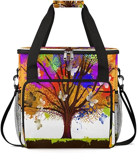 Bolsa de transporte para cafetera con diseño de árbol para Keurig K-Mini o K-Mini Plus K-Mini Plus K-Cup Pods, portátil, bolsa de viaje