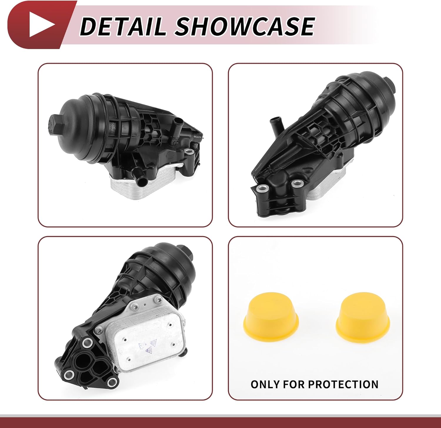 1pc Engine Oil Cooler Oil Filter Housing Adapter Assembly for Mercedes-Benz GLA250 2014-2019 Oil Cooler No.A2701800610 Silver Tone Upgraded Aluminum Alloy