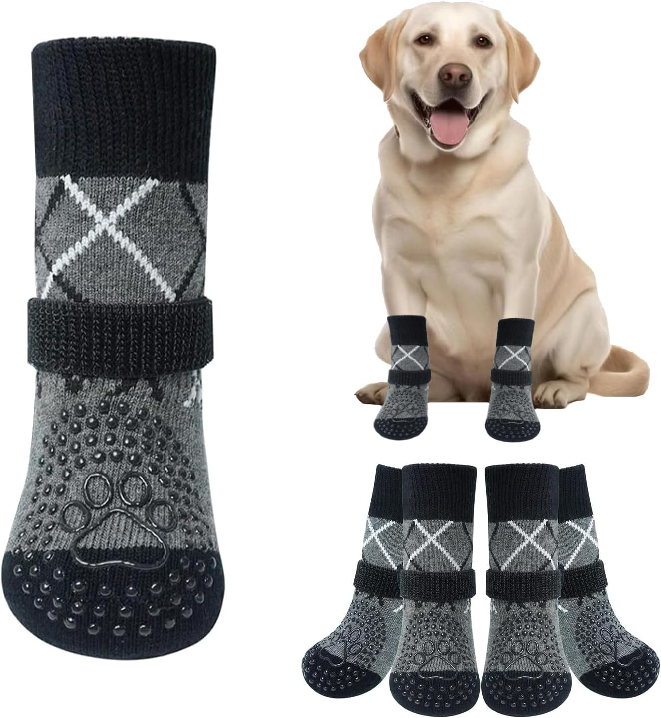 Elderly Dog Sock, Non-Slip Dog Socks, Protective Sock for Dogs, High-End Storage Bag, Suitable for Indoor and Outdoor Activities – Size M