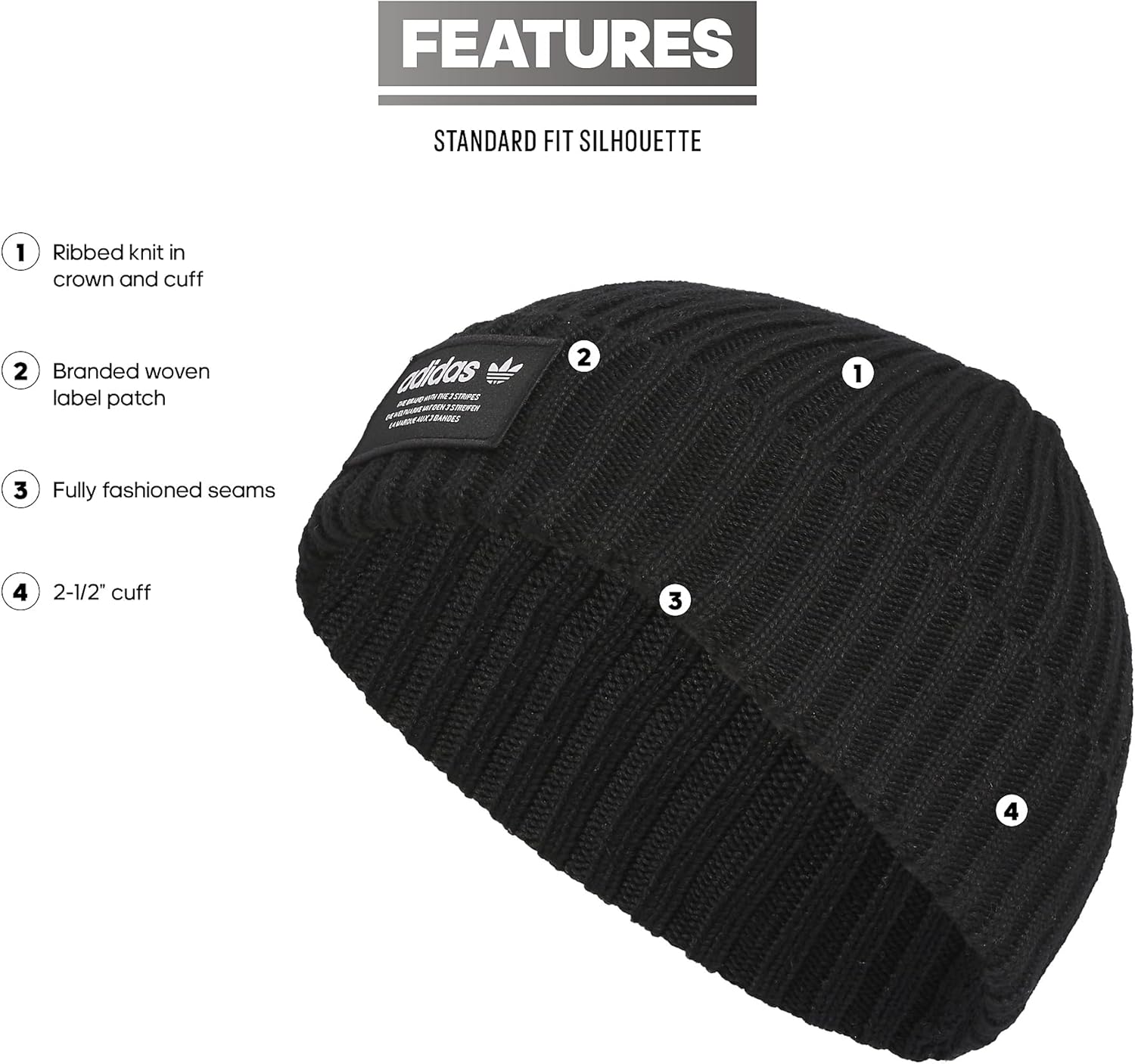 adidas Originals Unisex-Adult Unisex Originals Rib Cuff 2.0 Beanie