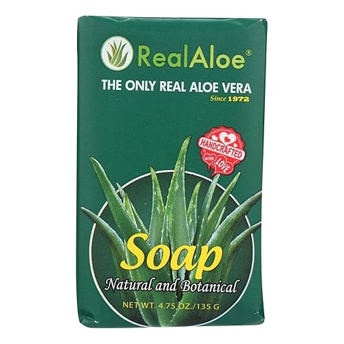 Real Aloe Jabón en barra de aloe vera cultivado orgánicamente, 4.75 onzas