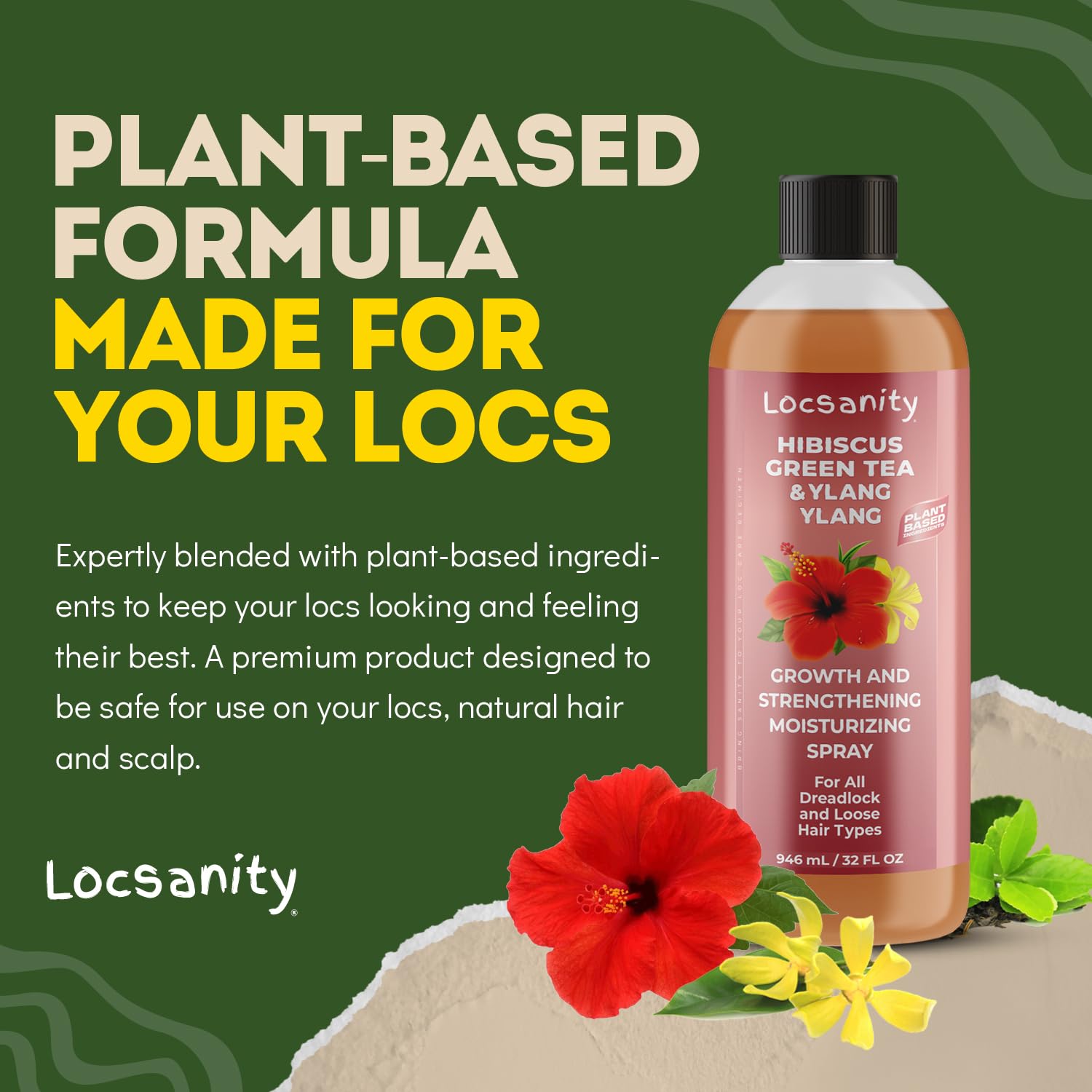 Locsanity Hibiscus Green Tea Hair & Scalp Moisturizing Spray
