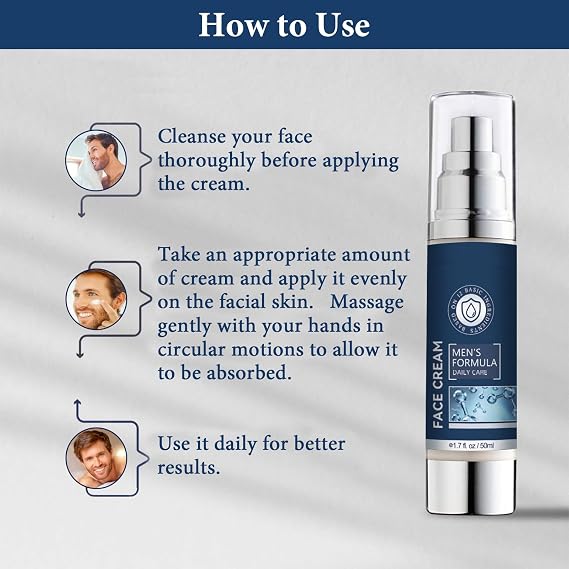 Belligern 6 in 1 Face Cream for Men Eye Bags, Mens Anti Aging Face Cream, Natural Moisturiser Organic Anti-wrinkle Face Neck Firming Cream (2 PCS)