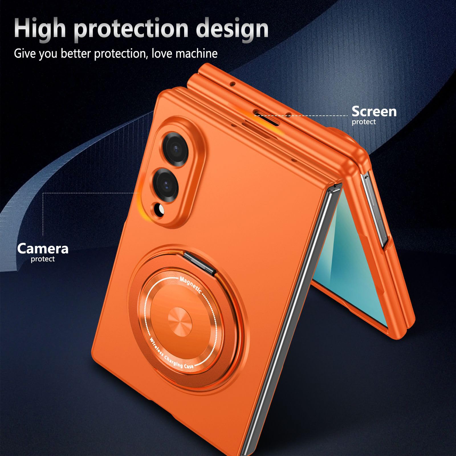 Magnetyczne Etui Do Samsung Galaxy Z Fold 8, Obrotowy Uchwyt Pierścienia
