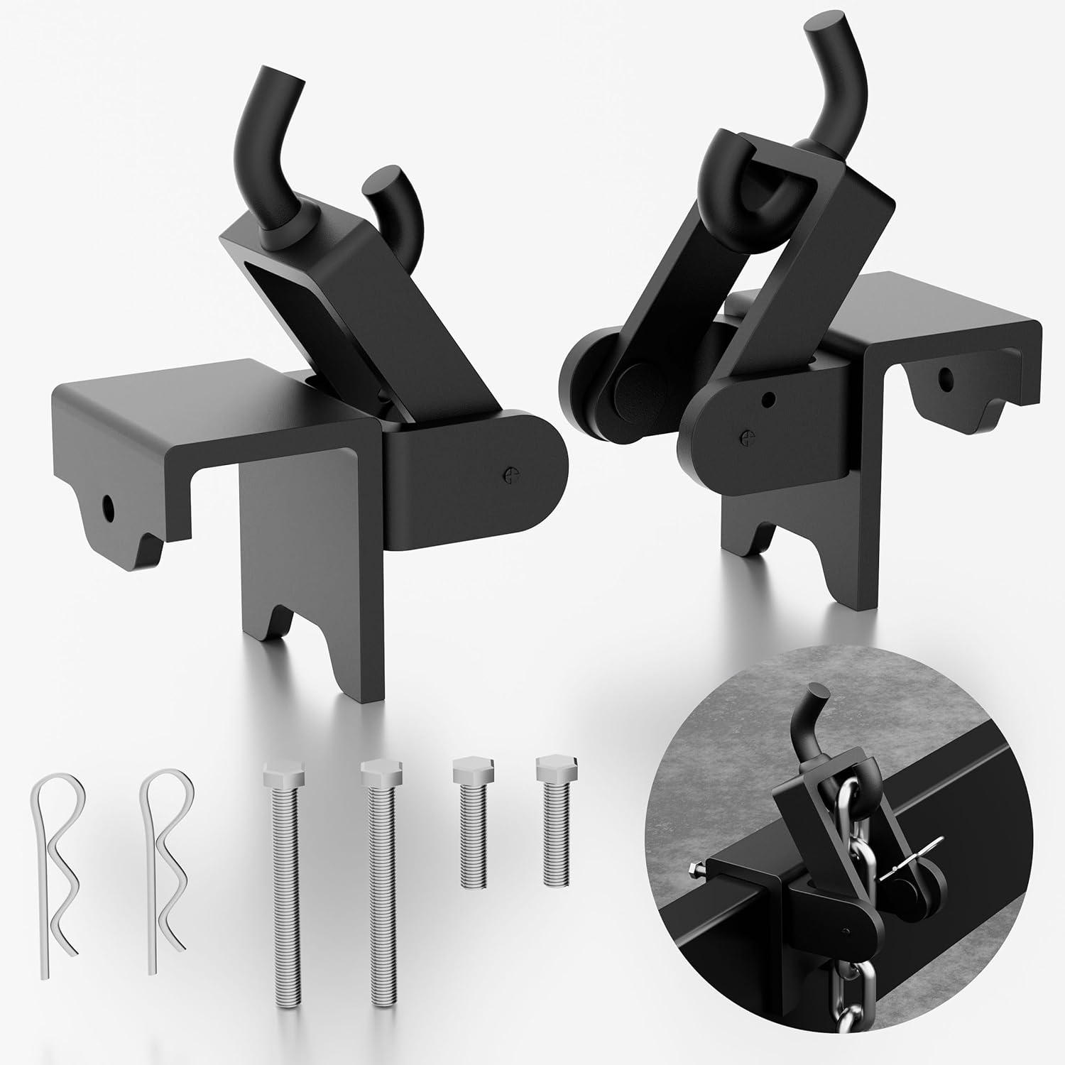 Replacement Weight Distribution Hitch Hookup Bracket - Trailer Weight Distribution Brackets, Heavy Duty Steel Weight Distribution Hitch Replacement Parts for Trailer, Rv - 2 Pack, Black