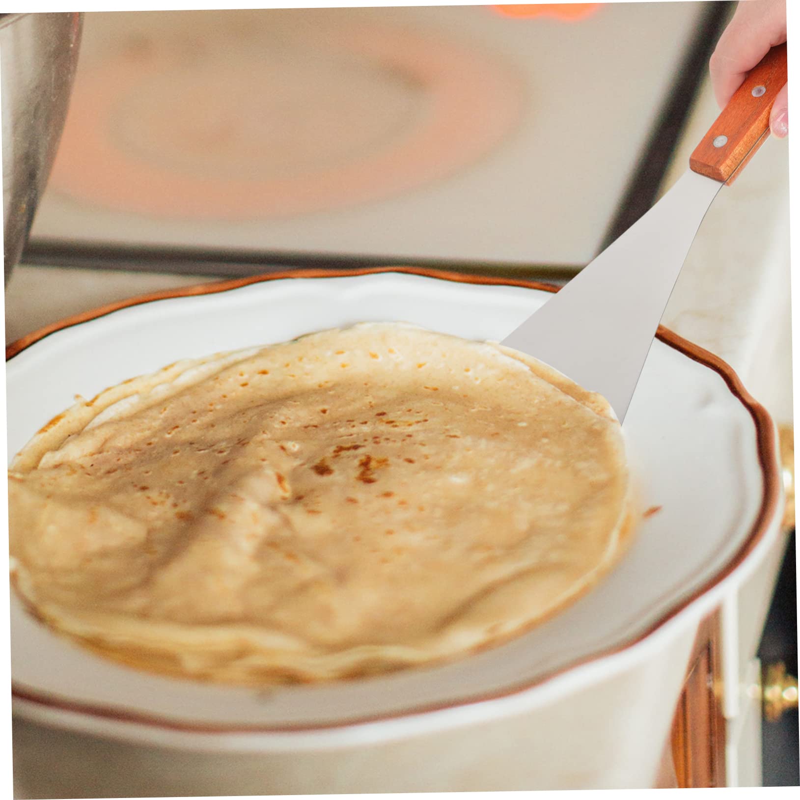 Kit de fabricación de panqueques de acero inoxidable, pala esparcidora de crepé para utensilios domésticos para crepes panqueques herramientas más fiables 7