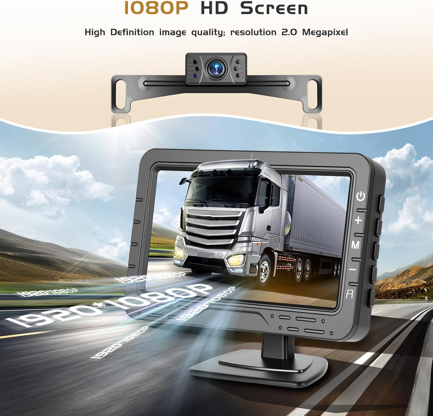 Hikity 4.3‘’ Backup Camera Kit, HD 1080P Back Up Display Screen Reverse Camera Monitor for Car/Truck/SUV/Pickup/Van/RV [Stable Signal], Wired Rear View Monitor kit IP69 Waterproof Night Vision