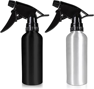 Mittico 200ml Spray Bottles for Cleaning- Aluminum Water Spray Bottle with Refillable Lid and Adjustable Spray Head- Empty Spray Bottle for Gardening Household Cleaning Hair Spray Bottle (Pack of 2)