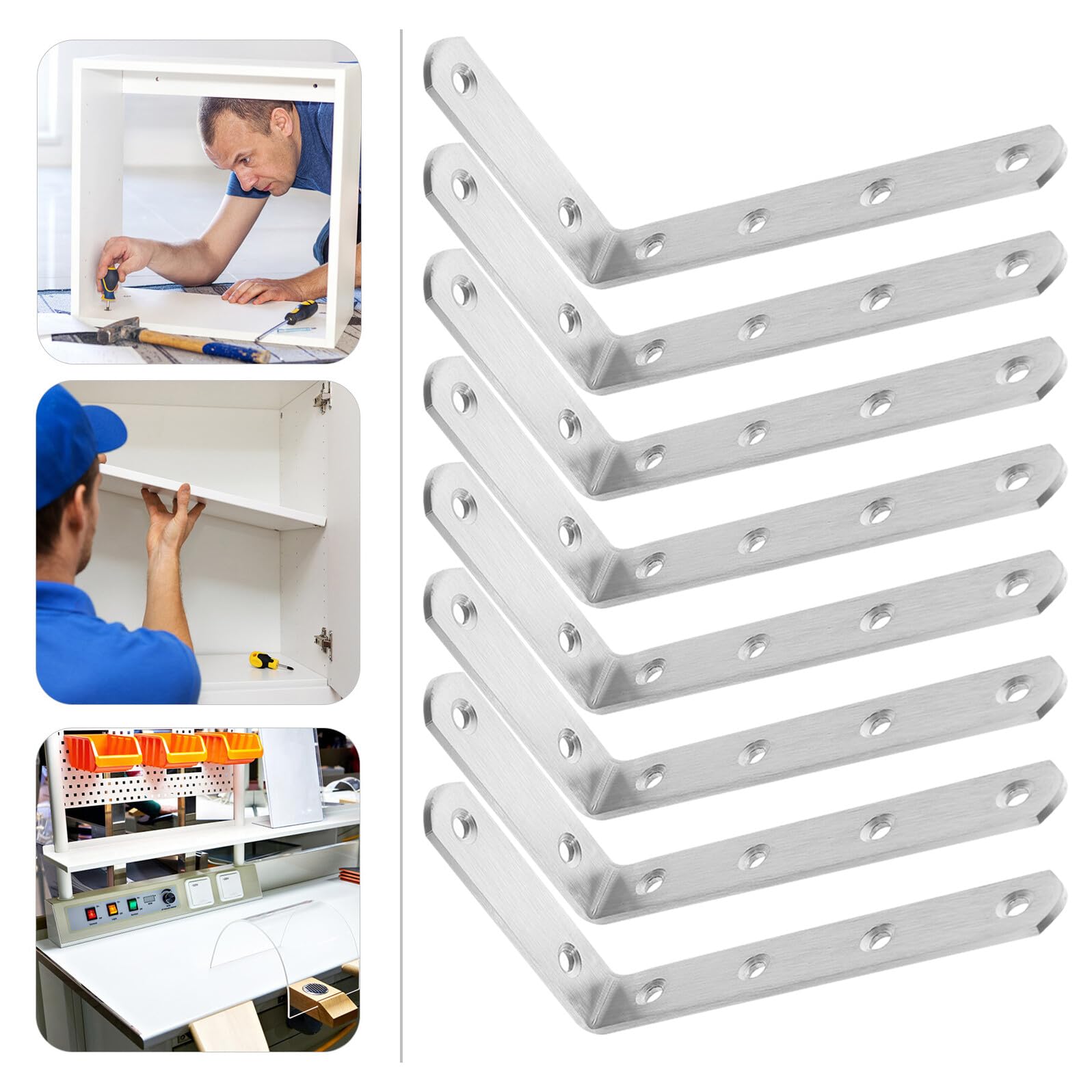10 Stück Teiliges Edelstahl Schwerlast winkelverbinder mit Schrauben Stabile Winkelhalter für Holzregale Schrankverstärkung Vielseitig für Möbel und DIY montage