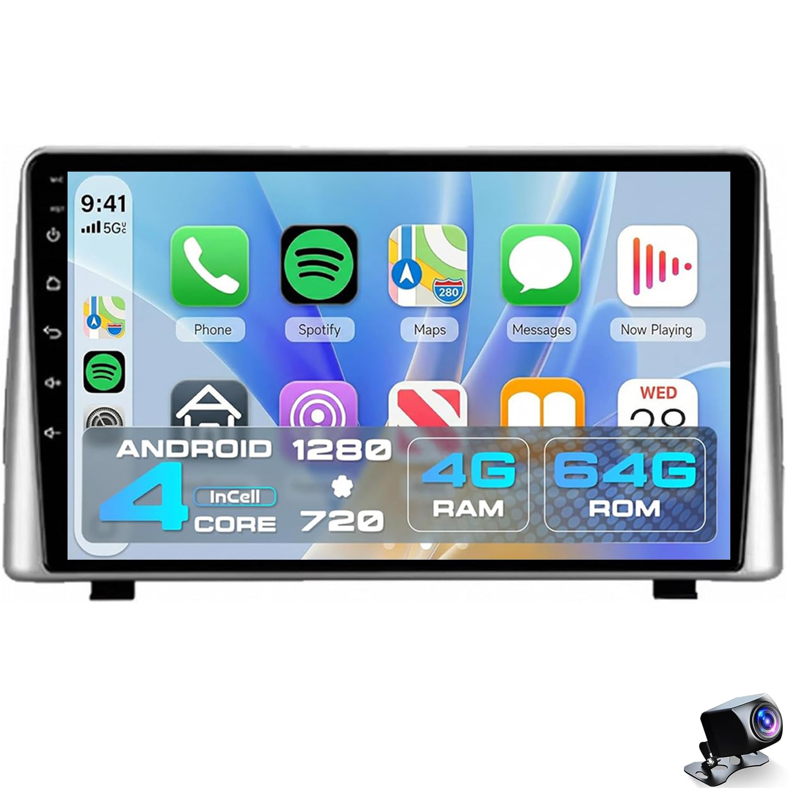 Ciosipul 8Core 6+128G Android 15 Car Radio Stereo Wireless Carplay For Ch-Evrolet Ch-Evy Captiva 2018 2019 9 Inch Touch Screen Android Auto Gps Navigation Bluetooth 5G Wifi Fm Radio Usb Swc Backup Came(Color:8core 6+128G)