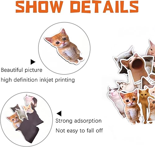 Miniatura 3 de Pounchi Cat Memes - Imán divertido (12 paquetes), divertido imán para parachoques, gabinetes de oficina, nevera, imán de metal, flexible,