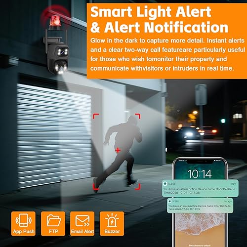 Miniatura 5 de Sistema de cámara de seguridad NVR de 8 canales, grabadora NVR de vigilancia con 4 cámaras de seguridad de doble lente de 6MP grabación 24/7, visión