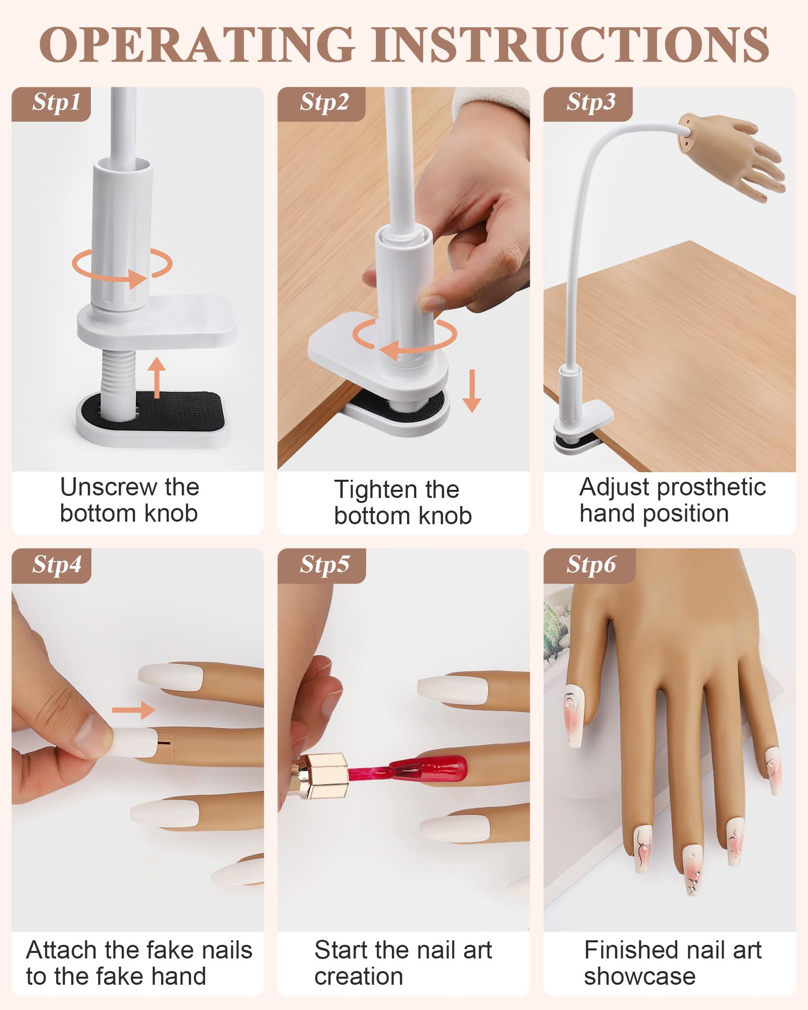 Silicone Nail Practice Hand for Acrylic Nail Training