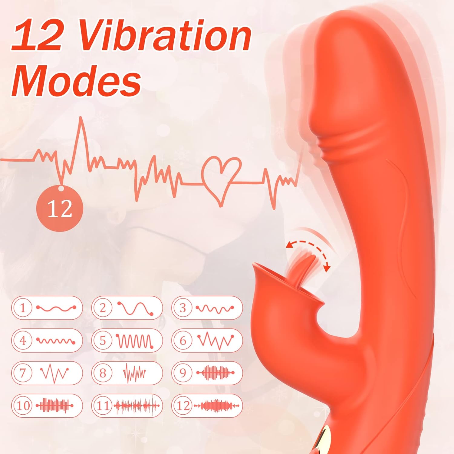 G Spot Vibrator Dildo Adult Sex Toys for Women 5 Speed & 12 Powerful Vibrations Rabbit Clitoris Stimulation Waterproof & Rechargeable Dual Stimulator