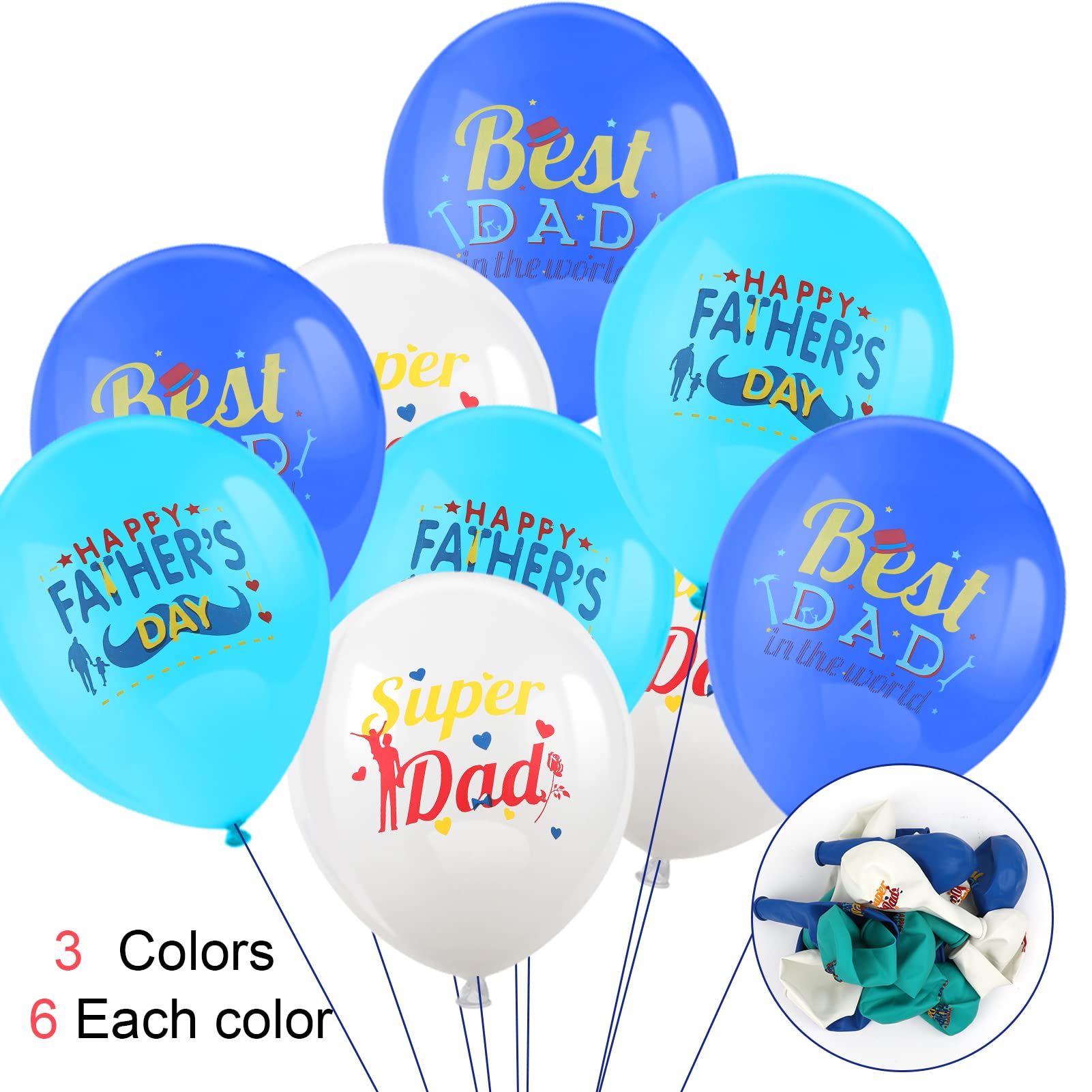 Palloncini In Lamina Per La Festa Del Papà – 5 Pezzi Da 45,7 Cm Con Scritte 'World's Best Dad' E 'Happy Father's Day' – Decorazioni Per Compleanni E Feste