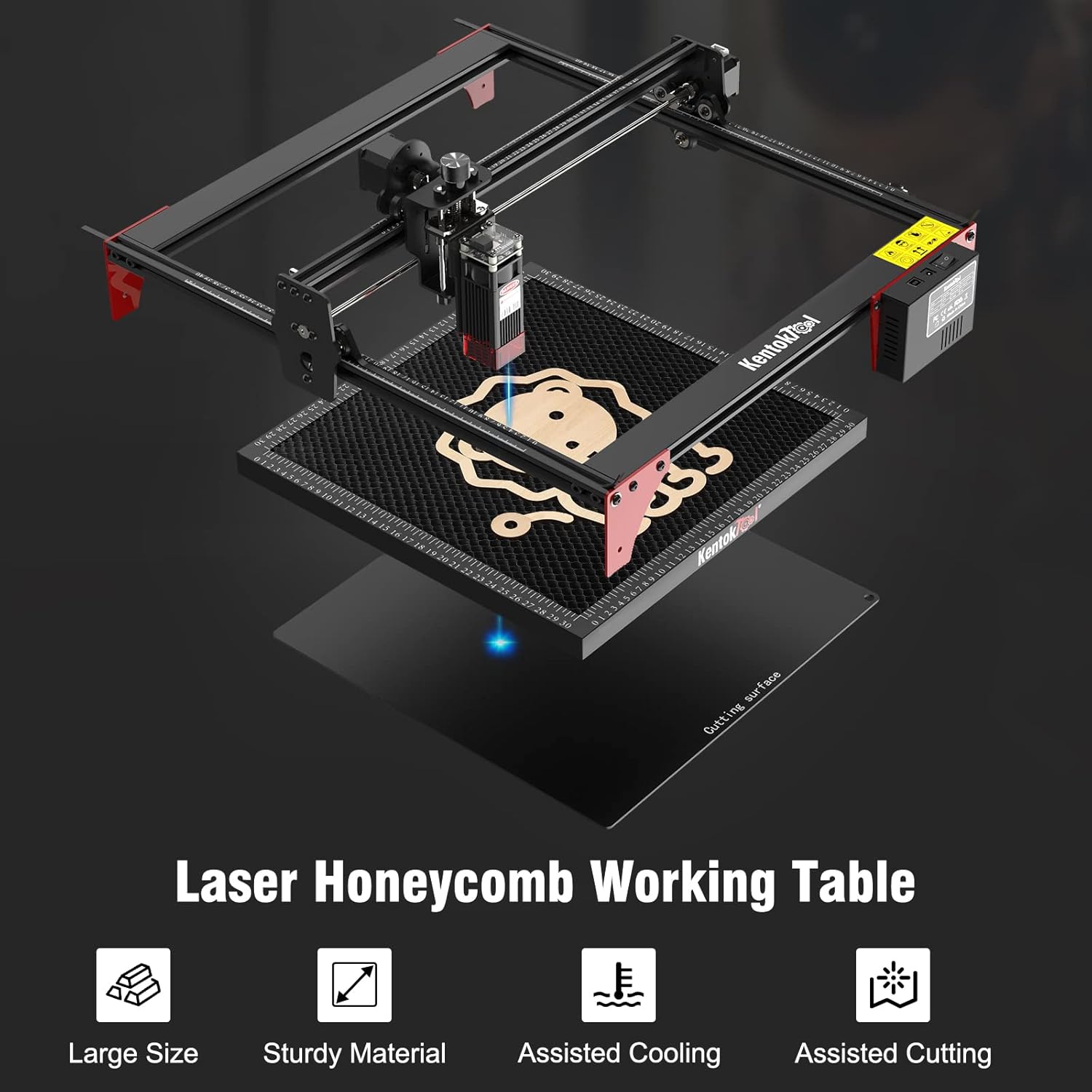 Work Table Desk Protector, Honeycomb Bed 330 x 330 mm Working Area, Honeycomb Panel with Metal Tray, for All Laser Engravers and Laser Cutters, CNC Cutters, Laser Engraving Machine