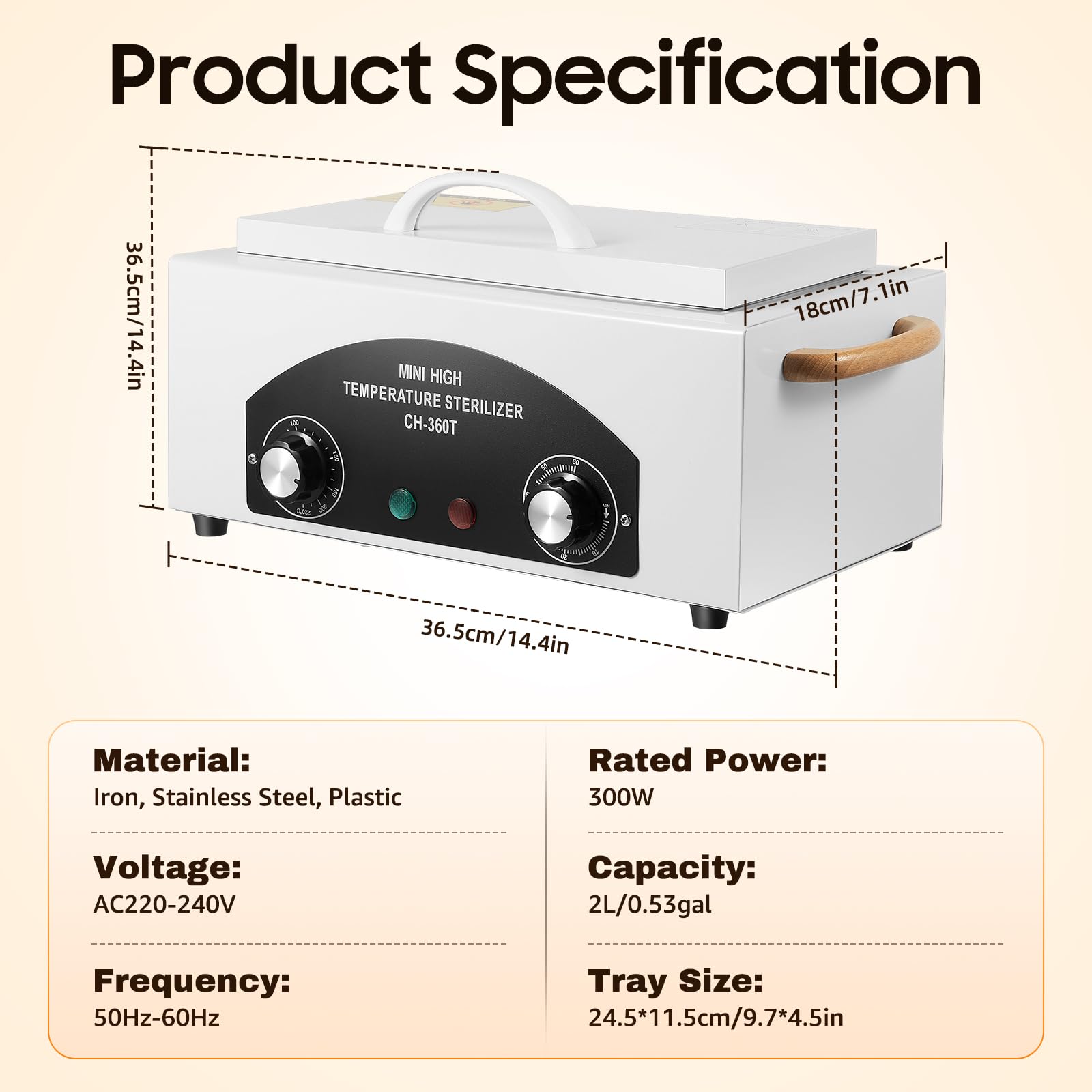 Hot Air Sterilizer 50-220 ° C Dry Heat Sterilizer 1.9 L Laboratory Disinfection Cabinet Catering Services Beauty Salons