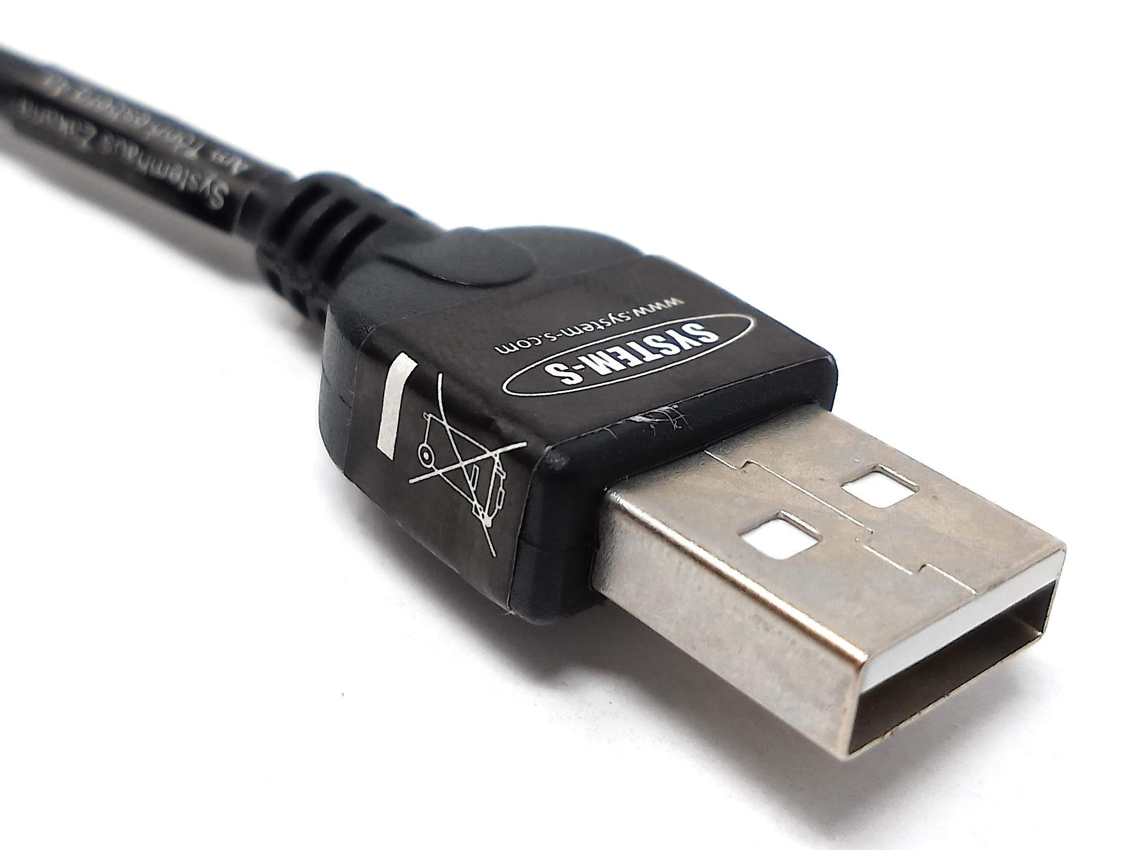 System-S Mini USB Kabel Rechts Gewinkelt Aus USB Typ A 2.0 140 Cm