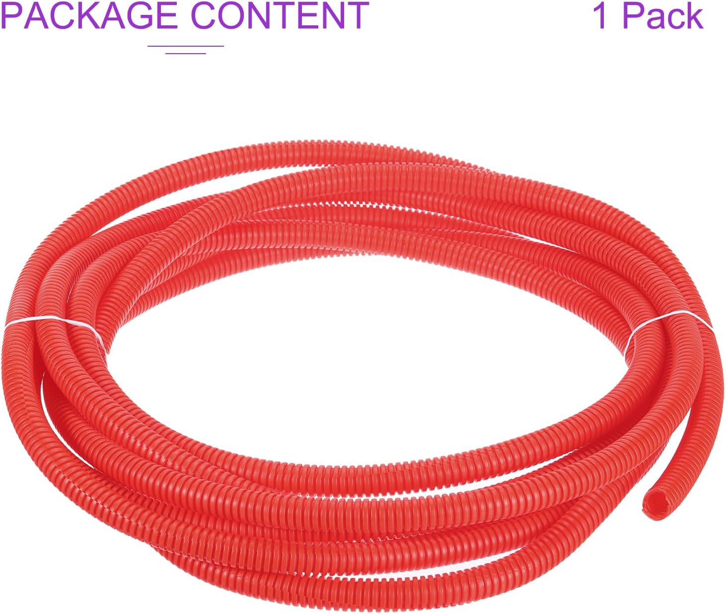 DMiotech 25ft Wire Loom Split Tubing 1/2 Inch, Cord Protectors from Pet Flexible Conduit Cable Management for Office Home Garden, Red