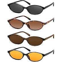 Retro Oval Cat Eye Sunglasses for Women Y2k Designer Trendy Narrow Shades UV protection Sun Glasses