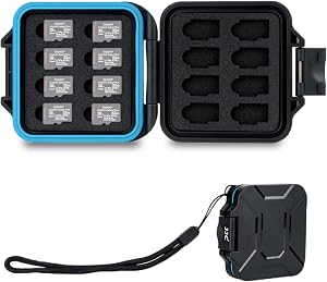 JJC 16 Slots Portable TF Micro SD Memory Card Case, Water-Resistant and Anti-Shock Carrying Case for 16 MSD/SDHC/SDXC Cards With EVA Foam Interior