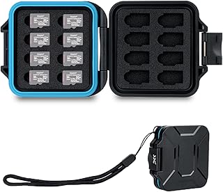 JJC 16 Slots Portable TF Micro SD Memory Card Case, Water-Resistant and Anti-Shock Micro SD Carrying Case for 16 MSD Micro SD/Micro SDHC/Micro SDXC Card with EVA Foam Interior