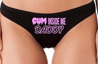 Knaughty Knickers Cum Inside Me Daddy Creampie Cumplay Black Thong Underwear