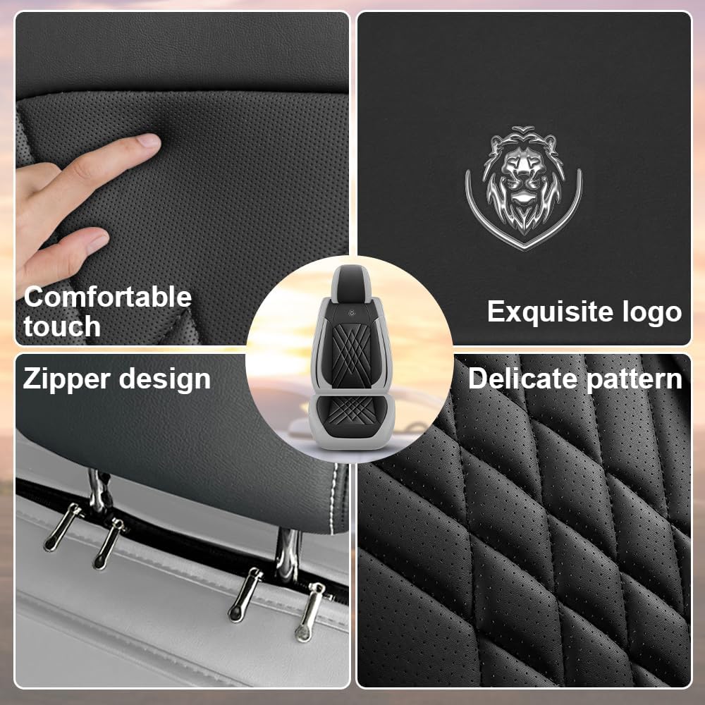 Car Seat Covers Compatible with Mazda Cx-5 2013-2025, 360°Full Wrapped, Airbag Compatible Storage Pocket Zipper Design Wear Resistant Easy to Clean(Black Gray, Full Set)