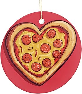 Heart-Shaped Pizza Christmas Ornament Funny Food Sausage Cheese Heirloom Ornaments Memory Keepsake Cozy Cottage Core Tree Decoration