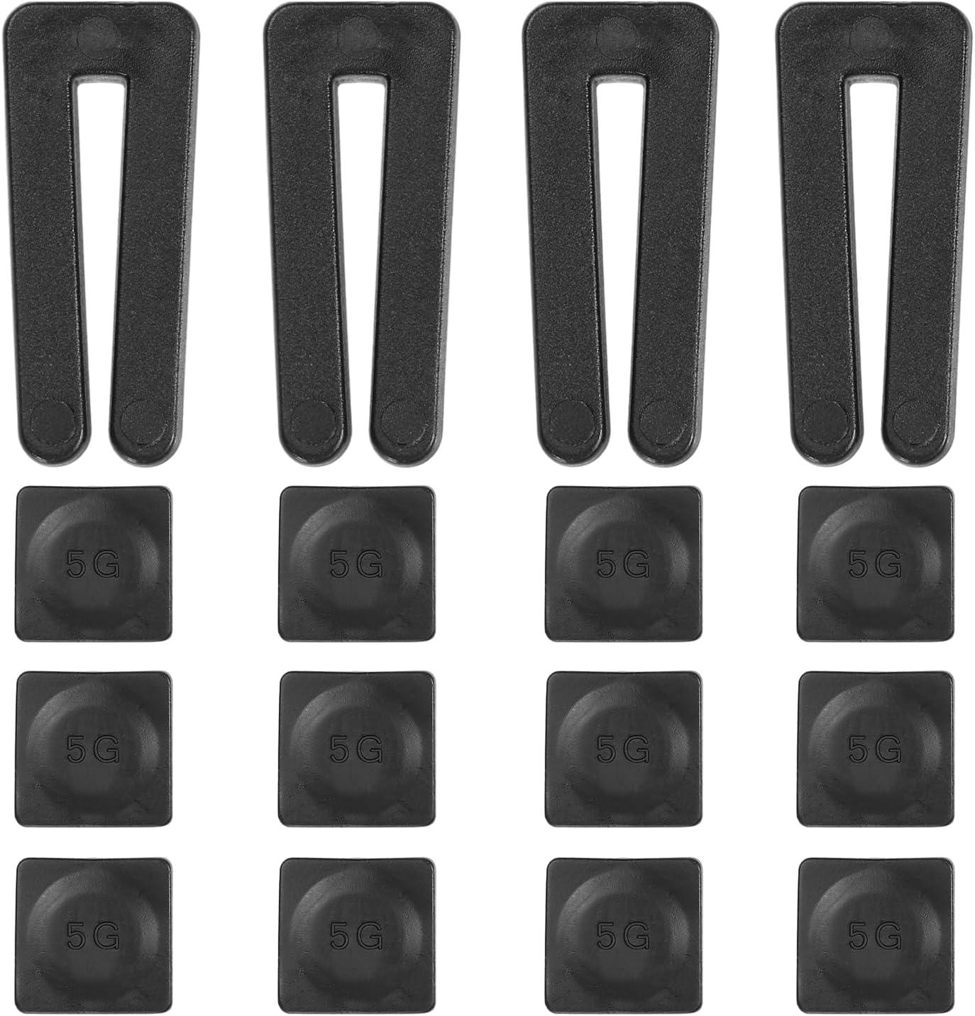 PATIKIL 4 Sets High Calibration Fan Blade Balance Tool Includes 4 Pcs Plastic Clips and 12 Pcs Metal Adhesive 5G Weight, Black