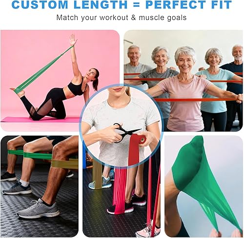 Miniatura 4 de MORECOO Bandas de resistencia de rollo de 25 yardas, nivel 1, 2, 3, banda profesional de terapia física de látex, bandas de ejercicio para