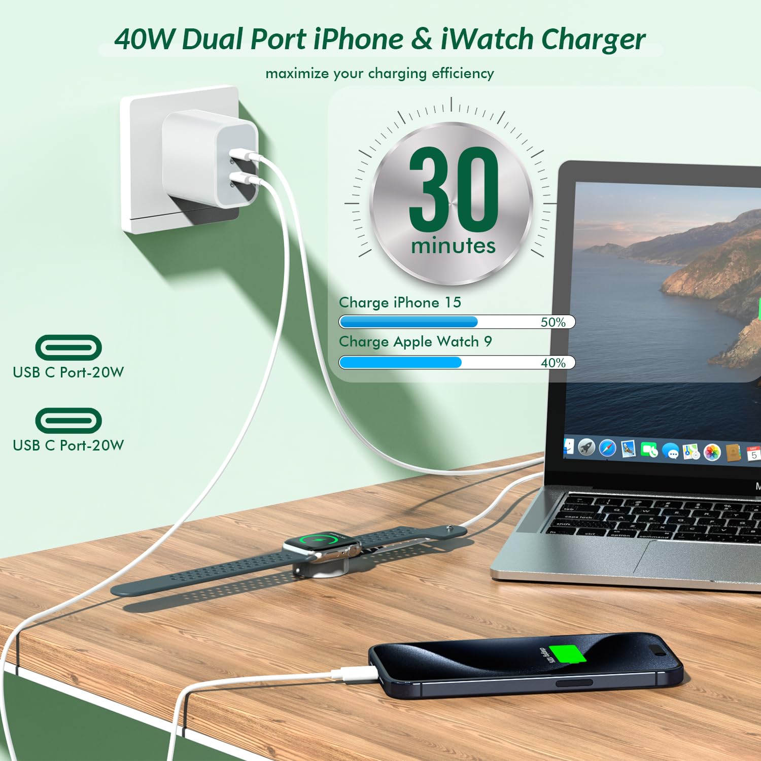 Long câble de charge iWatch pour Apple Watch Series 5