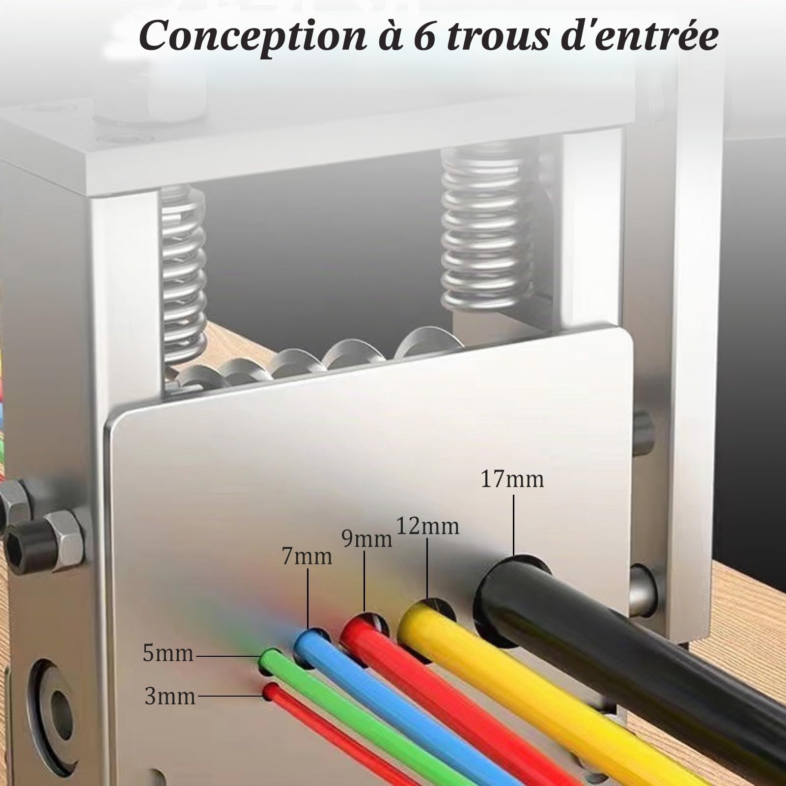 Machine à Dénuder Manuelle,Dénudeur Câble avec Manivelle,Machine de Dépouillement pour Câbles 1-17 m,Denudeur Cable Electrique avec 6 Canaux 5 Lames,Pince à Dénuder pour Recyclage des Déchets Câbles