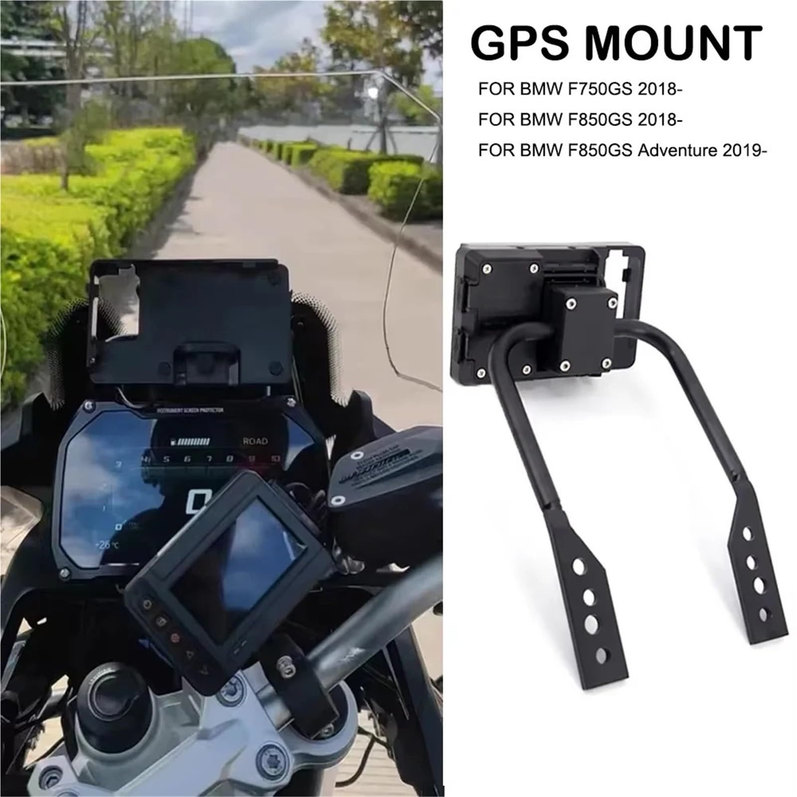 Pasuje do BMW F750GS F850GS ADV Akcesoria do telefonu komórkowego Uchwyt do nawigacji GPS Płyta montażowa Uchwyt do nawigacji GPS uchwyt(Set)
