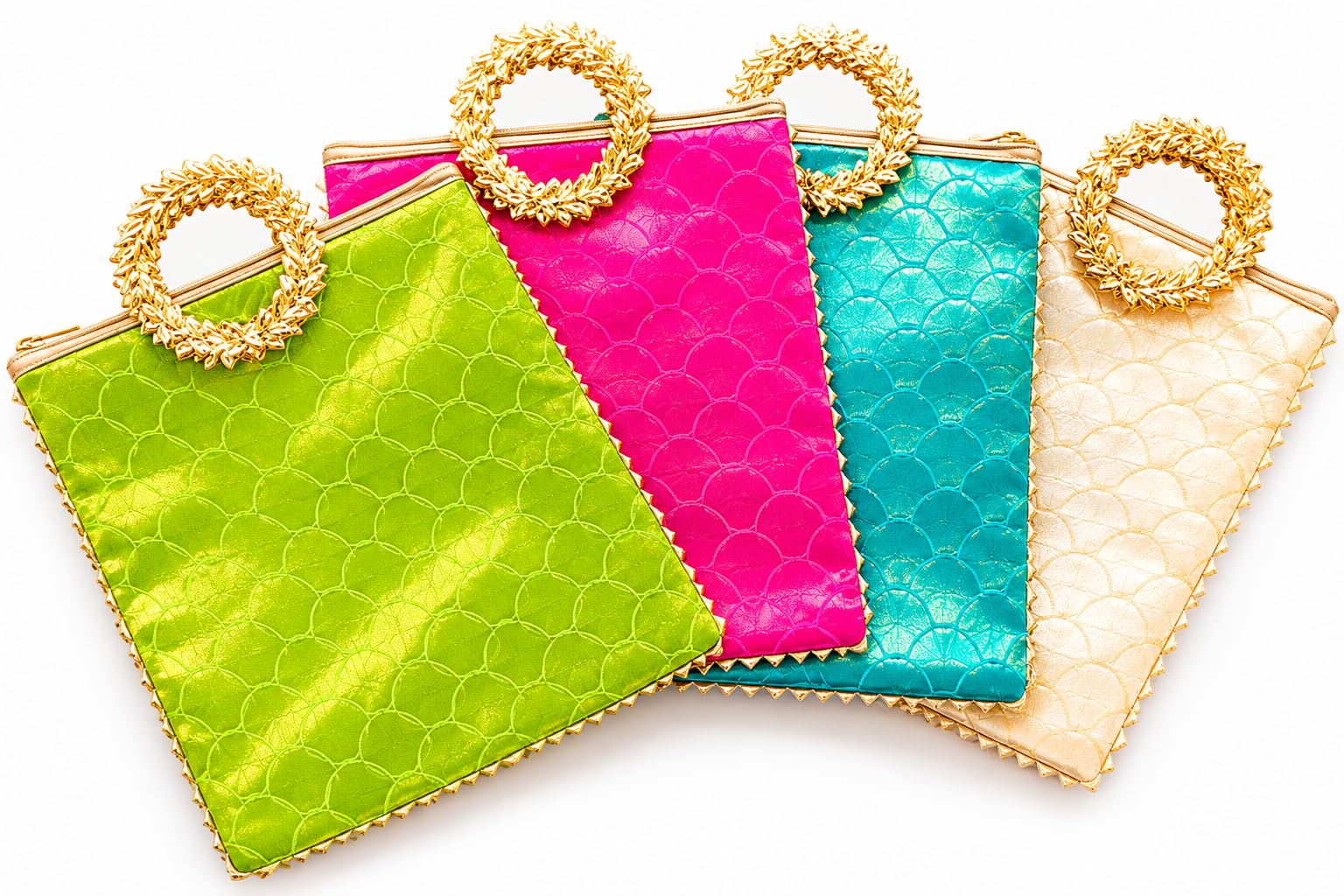 Banarasi Silk Handbag with Ring Handle | Multicolour Potli Bags for Women | Wedding, Festive & Return Gift Pouches for Mehendi, Sangeet & Party Favors (Pack of 4)-image-3